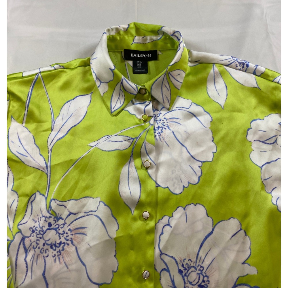 Bailey 44 Women's Green Floral Print Long Sleeve Button Up Shirt Size‎ S - Picture 4 of 5